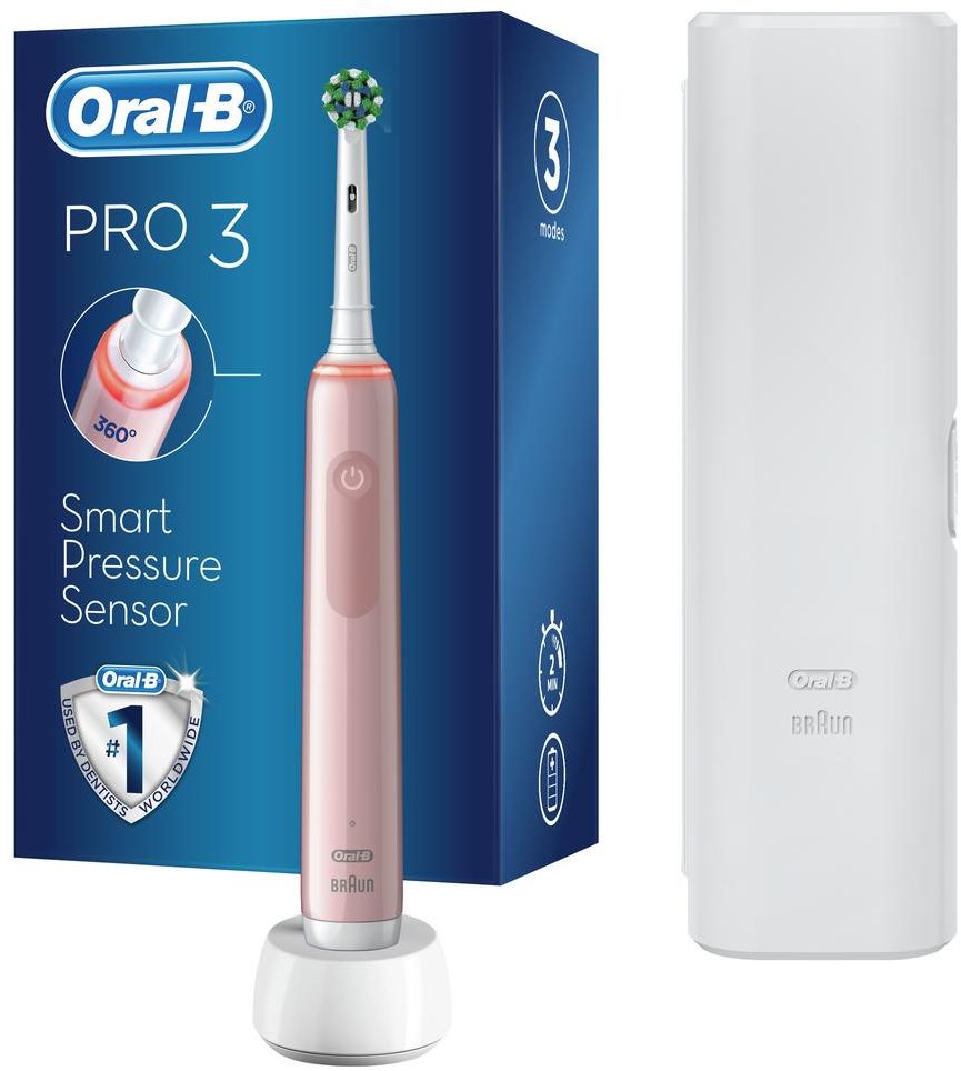 Зубная щетка электрическая BRAUN Oral-B Pro 3 3500 Cross Action D505.513.3X  (розовый) купить в Минске