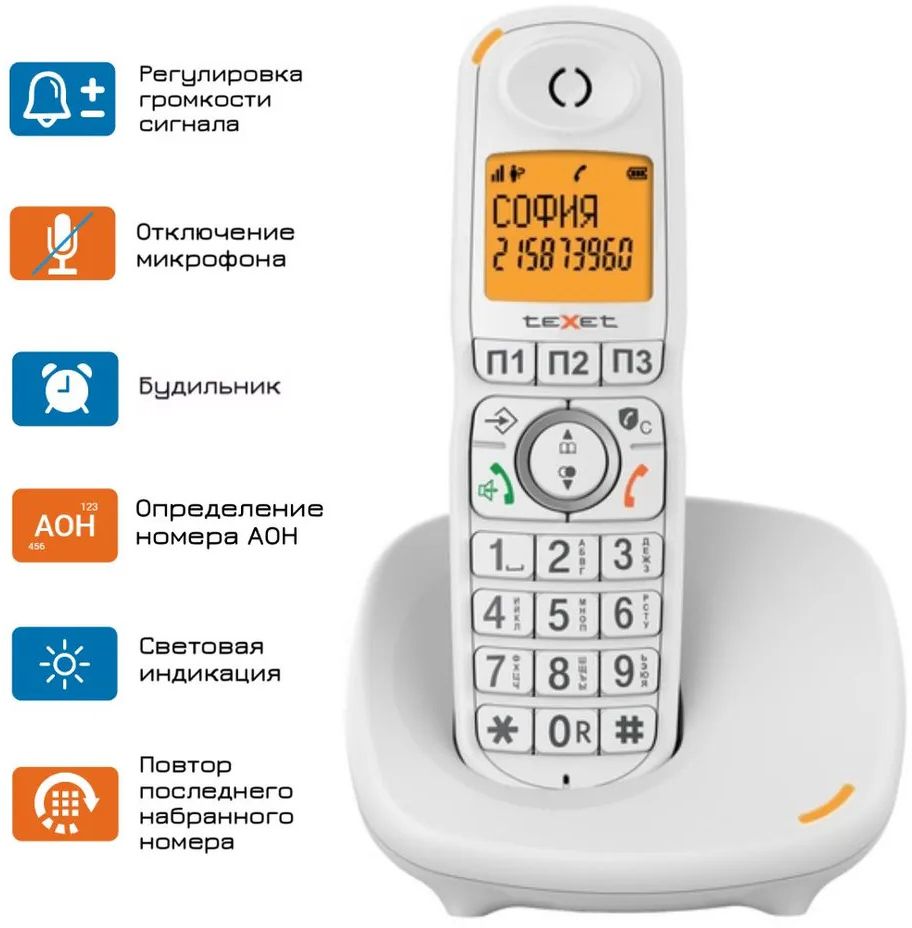 Радиотелефон TEXET TX-D8905А (белый) купить в Минске