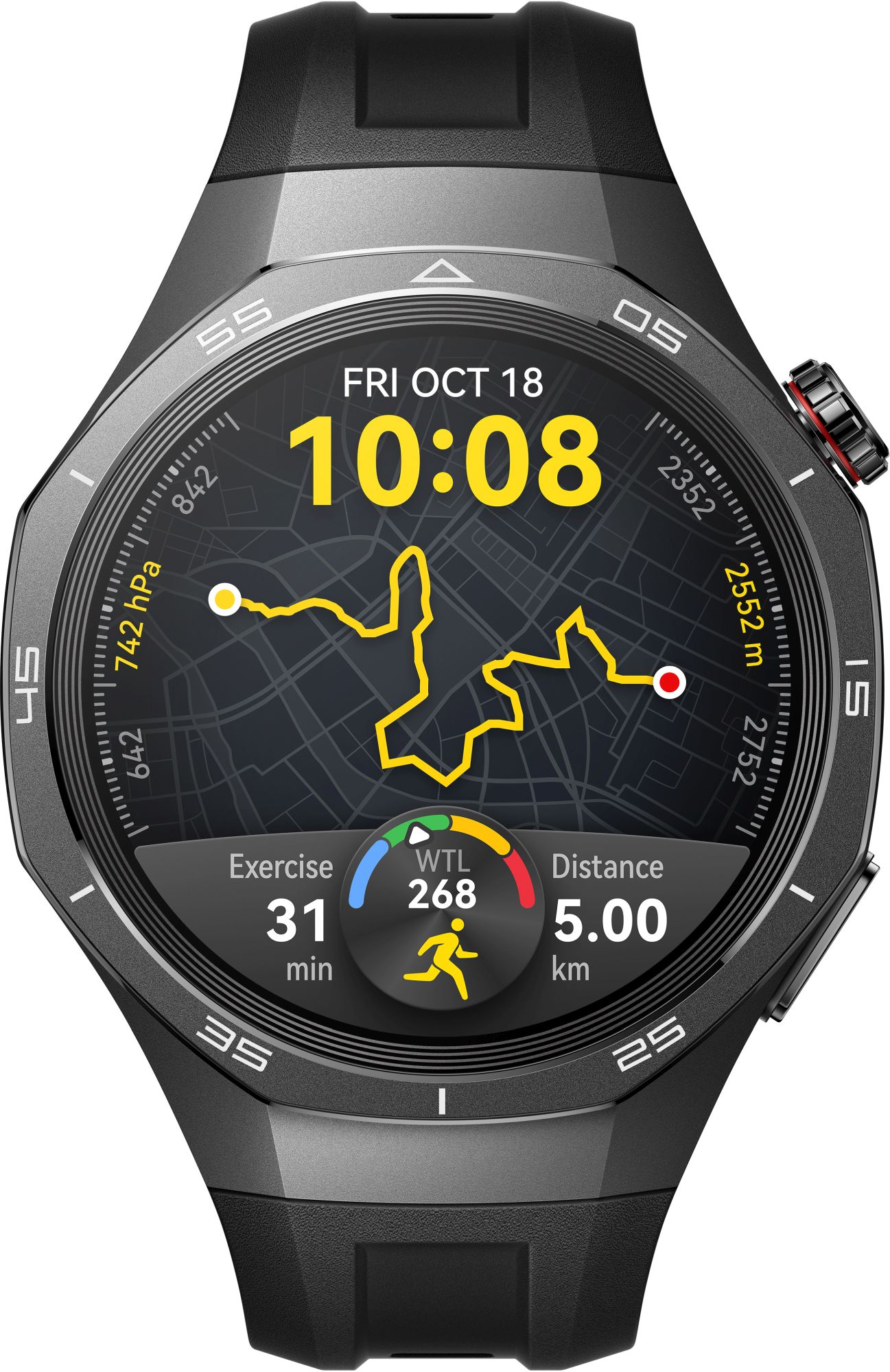 Huawei WATCH GT 5 Pro 46 мм (черный, фторэластомеровый ремешок)