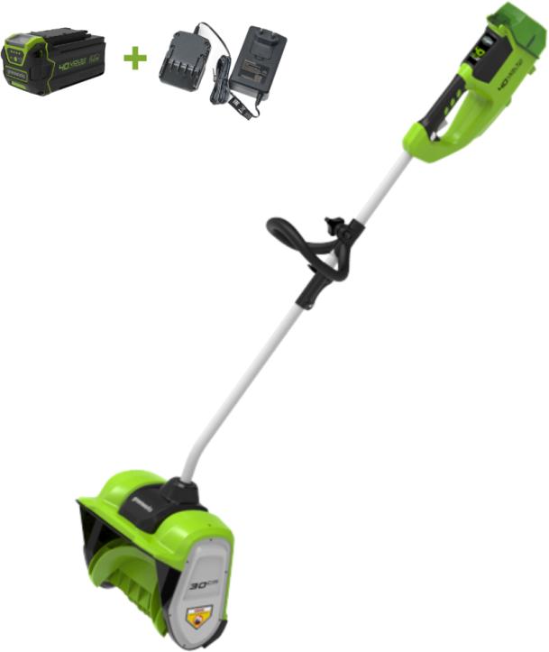 Снегоуборщик аккумуляторный GREENWORKS GD40SSK4 (2600807UB) Снегоуборщик аккумуляторный GREENWORKS GD40SSK4 (2600807UB)
