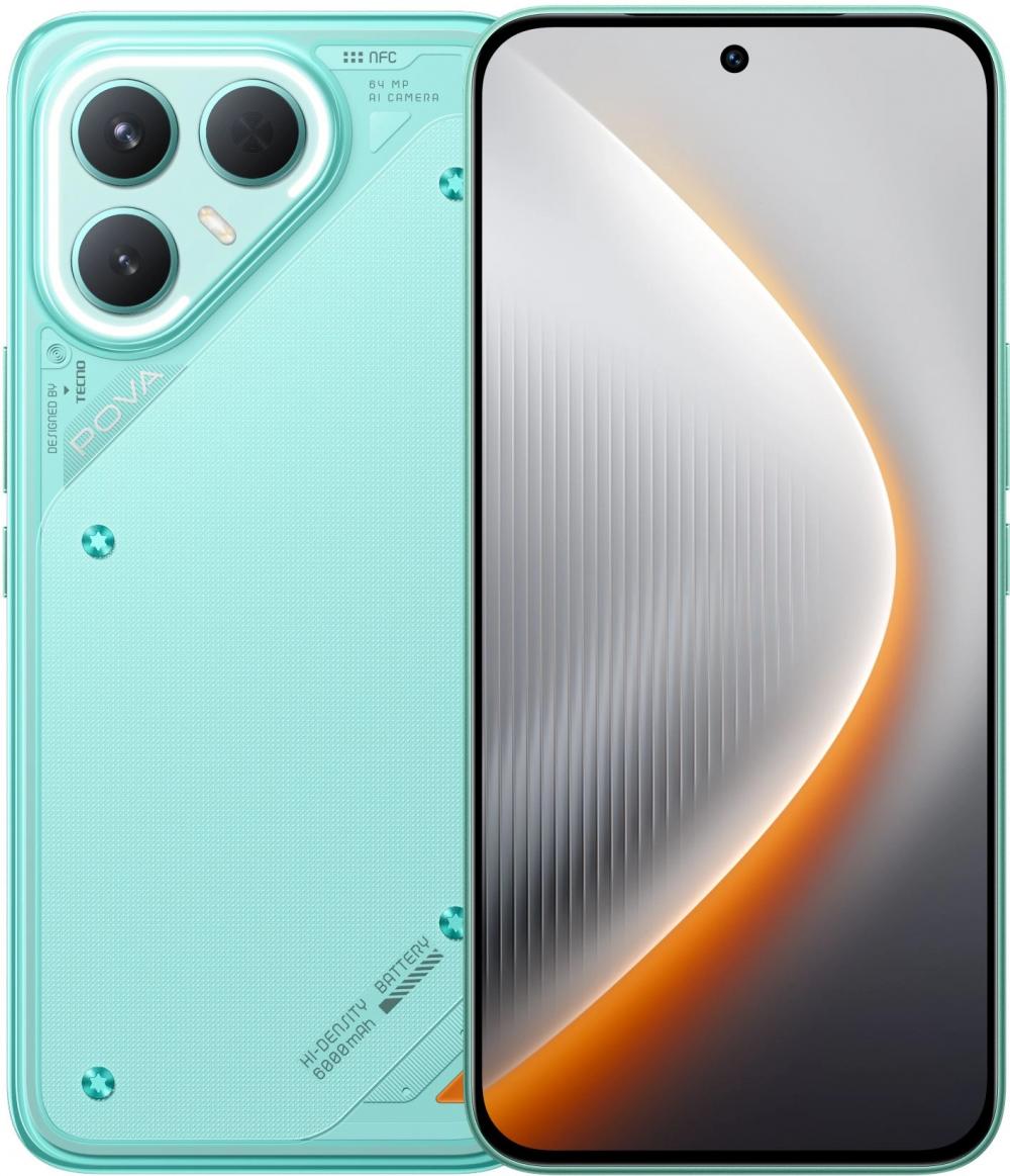Смартфон TECNO Pova 7 Pro 8GB/256GB 5G (неоновый циан) Смартфон TECNO Pova 7 Pro 8GB/256GB 5G (неоновый циан)