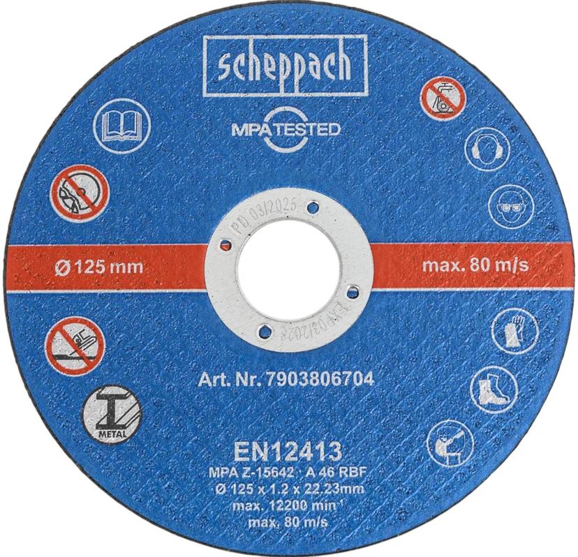 Набор дисков отрезных SCHEPPACH арт.7903806704 12 шт (125x1.2x22.23 мм) Набор дисков отрезных SCHEPPACH арт.7903806704 12 шт (125x1.2x22.23 мм)