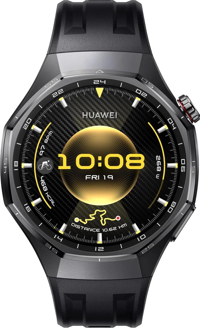Умные часы HUAWEI Watch GT 6 Pro 46 мм (черный, с черным силиконовым ремешком)