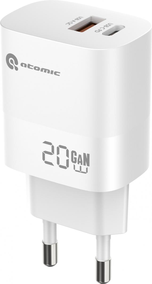 Сетевое з/у ATOMIC MOTION G202 GAN 20W 2-порта USB A+C, 10.202 (белый) Сетевое з/у ATOMIC MOTION G202 GAN 20W 2-порта USB A+C, 10.202 (белый)