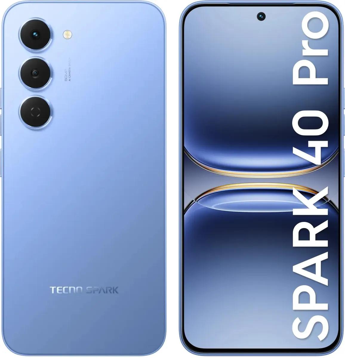 Смартфон TECNO Spark 40 Pro 8GB/256GB KM6 (голубое озеро) Смартфон TECNO Spark 40 Pro 8GB/256GB KM6 (голубое озеро)