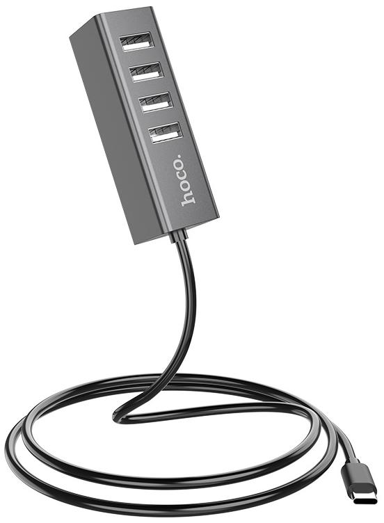 USB разветвитель HOCO HB1 041223 (серый) USB разветвитель HOCO HB1 041223 (серый)