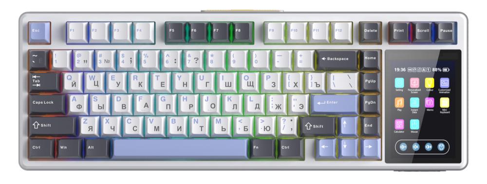 Игровая клавиатура AULA L99 80006335 (бело-серо-синий/Star Vector) Игровая клавиатура AULA L99 80006335 (бело-серо-синий/Star Vector)