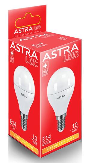 Лампочка ASTRA G45 10W E14 3000K Лампочка ASTRA G45 10W E14 3000K