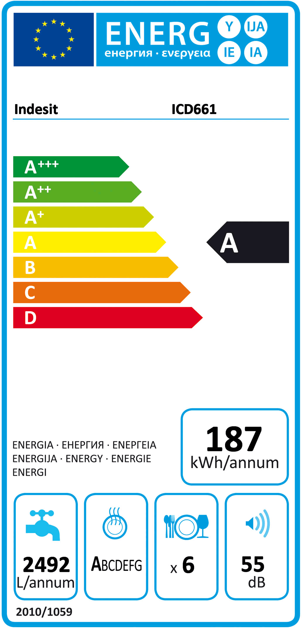 Полноразмерная посудомоечная машина INDESIT ICD 661 S EU купить в Минске