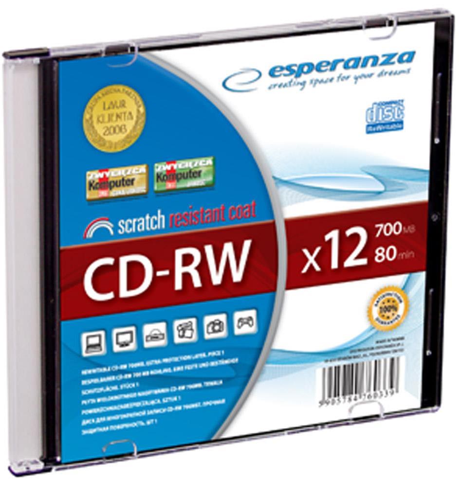 Диски ESPERANZA CD-RW SLIM JEWEL CASE 1 шт. (00011783) купить в Минске