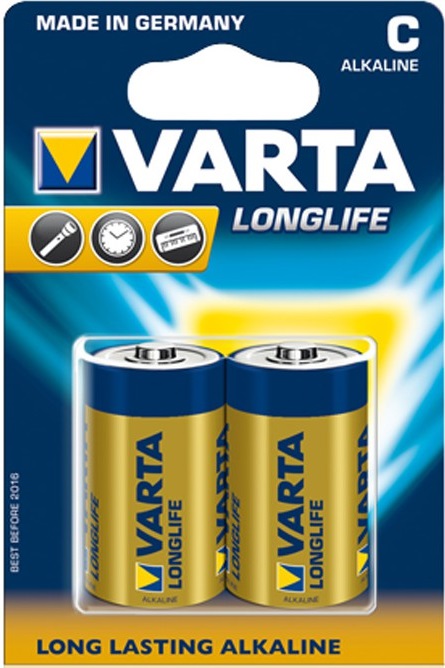 батарейки VARTA LONGLIFE C (2 ШТ)