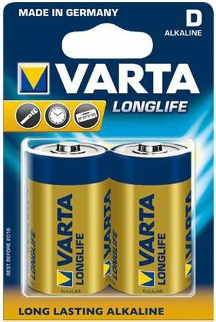батарейки VARTA LONGLIFE D (2 ШТ)