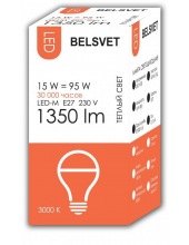 BELSVET  LED-M A65 15 W 3000 K E27 