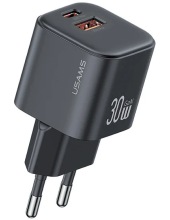 ������� �/� USAMS 30W GaN Mini Dual-Port Fast Charger A+C CC263TC01 (������)